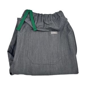Figs Scrub Pants Mens Small Gray Pisco Drawstring Waist + Pockets Technical